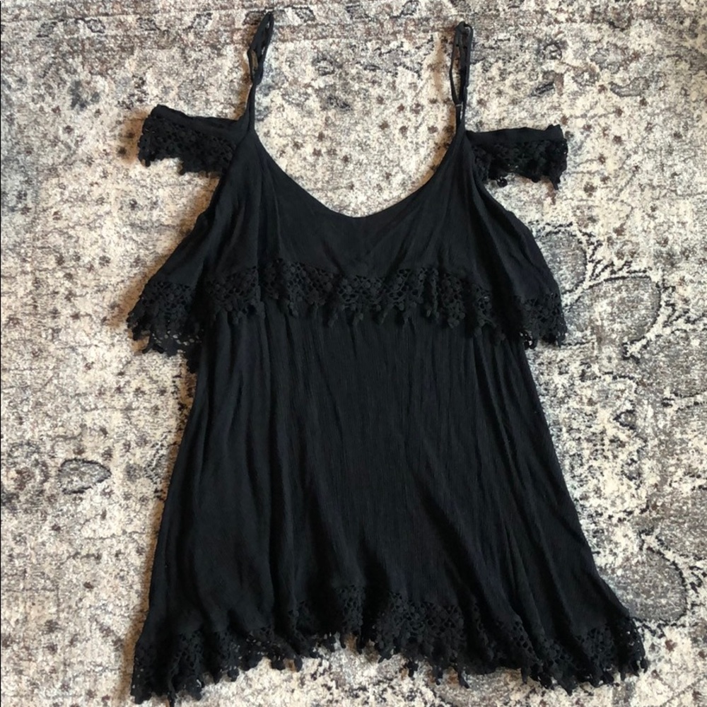 Millau Off The Shoulder Lace Trim Dress (LF)